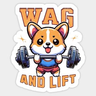 Wag And Lift Dog Lover Corgi Lover Sticker